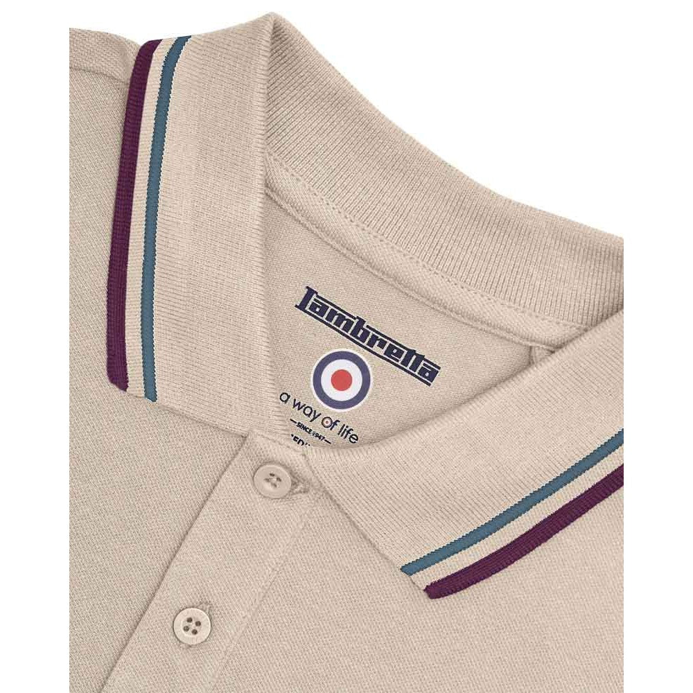 Stone-Moon-Ocean-Winter Bloom - Side - Lambretta Mens Twin Tip Polo Shirt