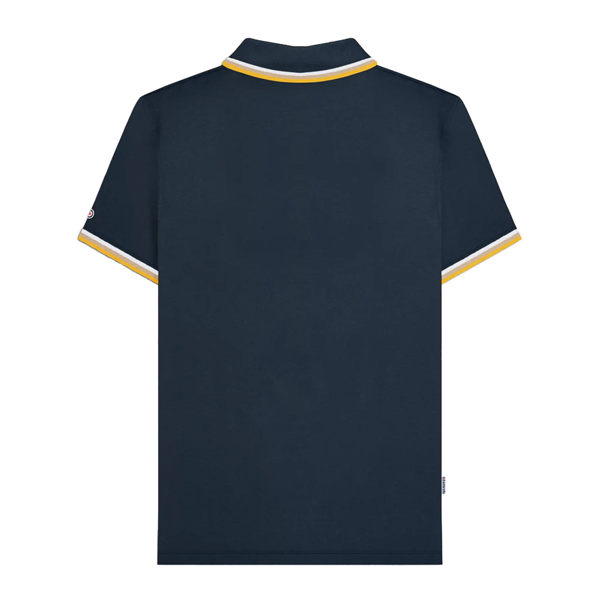 Navy-White-Cashew-Gold - Back - Lambretta Mens Triple Tipped Polo Shirt