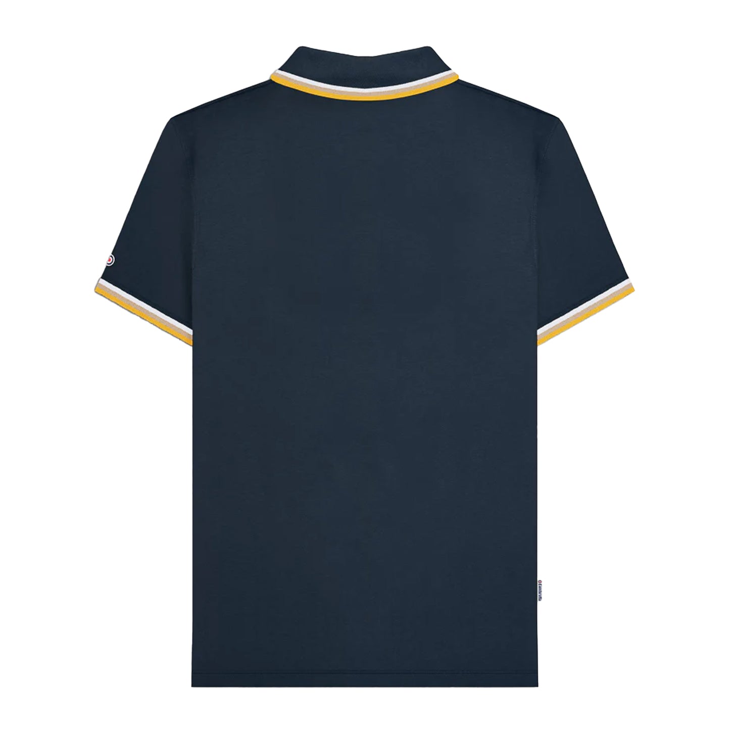 Navy-White-Cashew-Gold - Back - Lambretta Mens Triple Tipped Polo Shirt