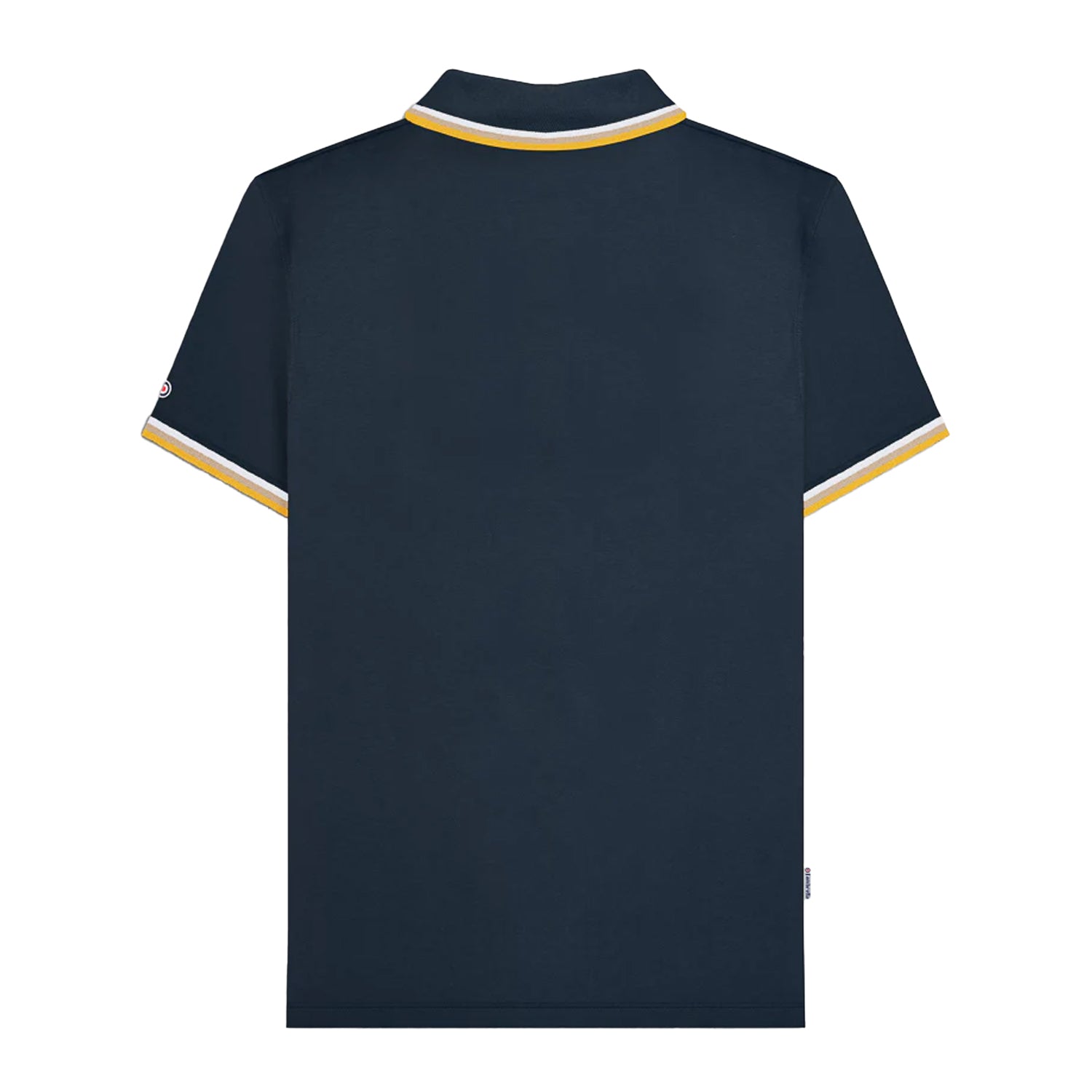 Navy-White-Cashew-Gold - Back - Lambretta Mens Triple Tipped Polo Shirt