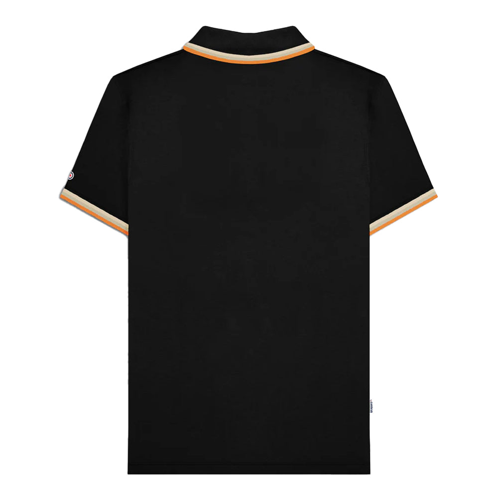 Black-Stone-Cashew-Orange - Back - Lambretta Mens Triple Tipped Polo Shirt