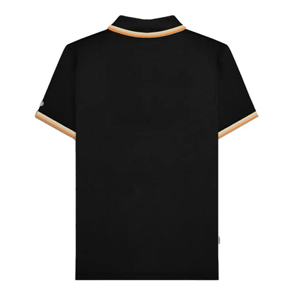 Black-Stone-Cashew-Orange - Back - Lambretta Mens Triple Tipped Polo Shirt