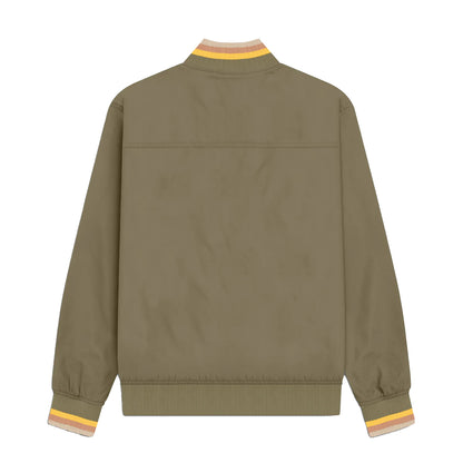 Khaki-Gold-Tobacco-Cream - Back - Lambretta Mens Monkey Triple Tipped Jacket