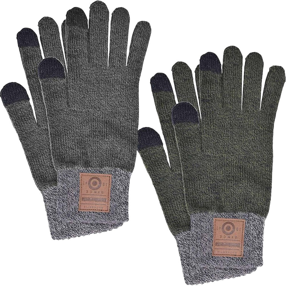 Khaki-Charcoal - Front - Lambretta Mens Touch Screen Gloves