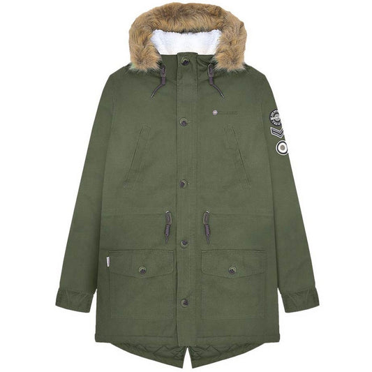 Khaki Green - Front - Lambretta Mens Sherpa Lined Parka