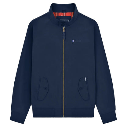 Navy - Front - Lambretta Mens Shower Resistant Harrington Jacket