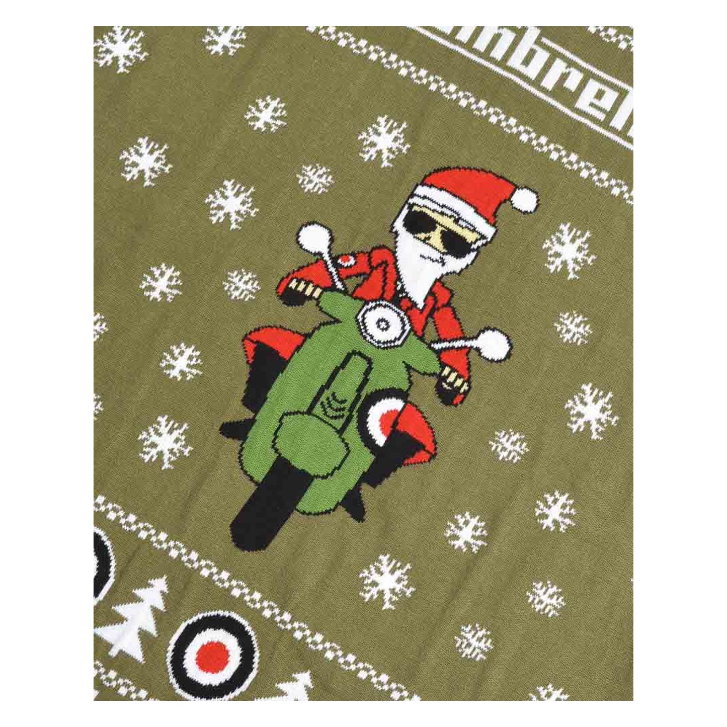 Khaki - Lifestyle - Lambretta Mens AW25 Scooter Christmas Jumper