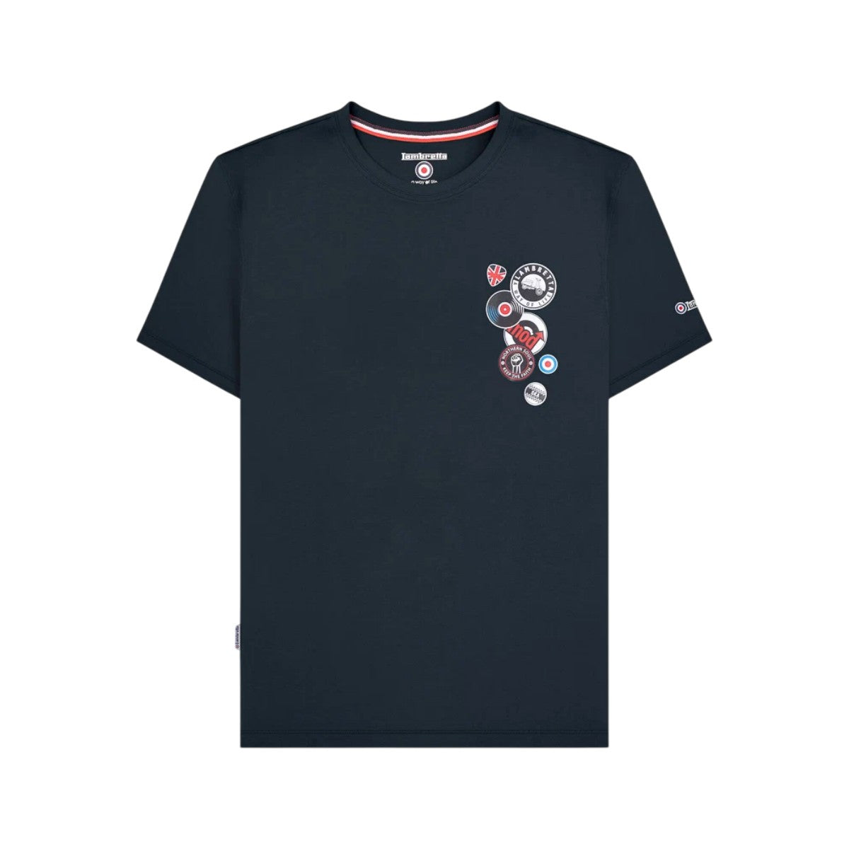 Navy - Front - Lambretta Mens Badge T-Shirt