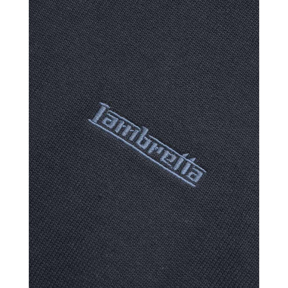 Navy-Stone - Close up - Lambretta Mens Tipped Knitted Jumper