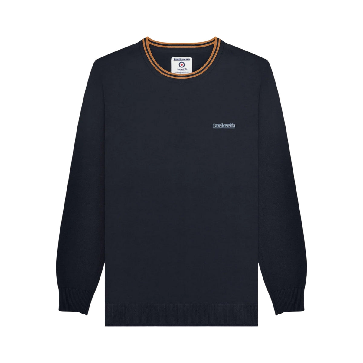 Iron-Black - Front - Lambretta Mens Tipped Knitted Jumper