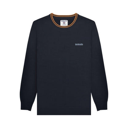 Iron-Black - Front - Lambretta Mens Tipped Knitted Jumper