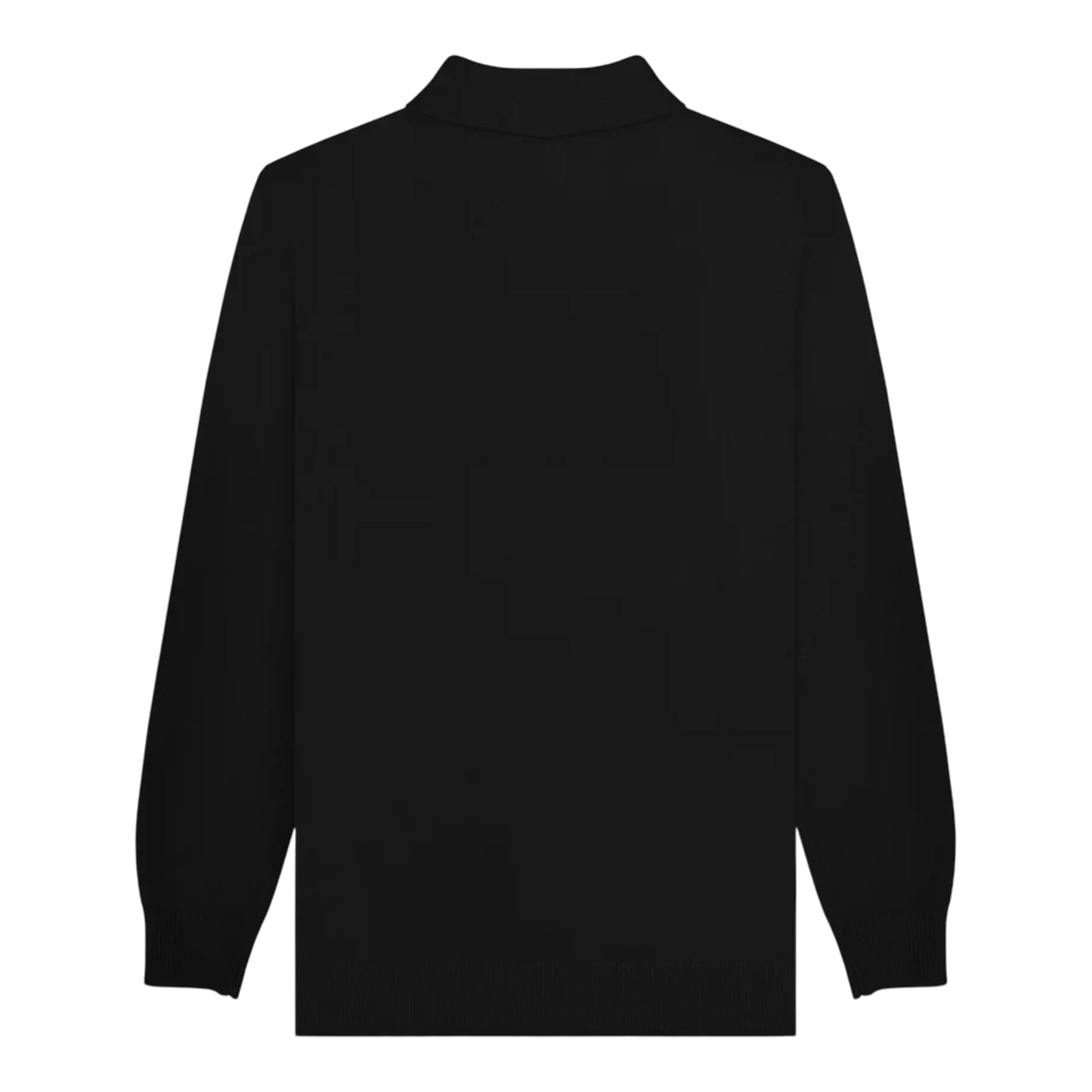 Black-Stone - Back - Lambretta Mens AW25 Vintage Panelled Long-Sleeved Polo Shirt