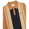 Black-Stone - Side - Lambretta Mens AW25 Vintage Panelled Long-Sleeved Polo Shirt