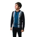 Navy-Iron - Lifestyle - Lambretta Mens AW25 Vintage Panelled Long-Sleeved Polo Shirt