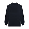 Navy-Iron - Back - Lambretta Mens AW25 Vintage Panelled Long-Sleeved Polo Shirt