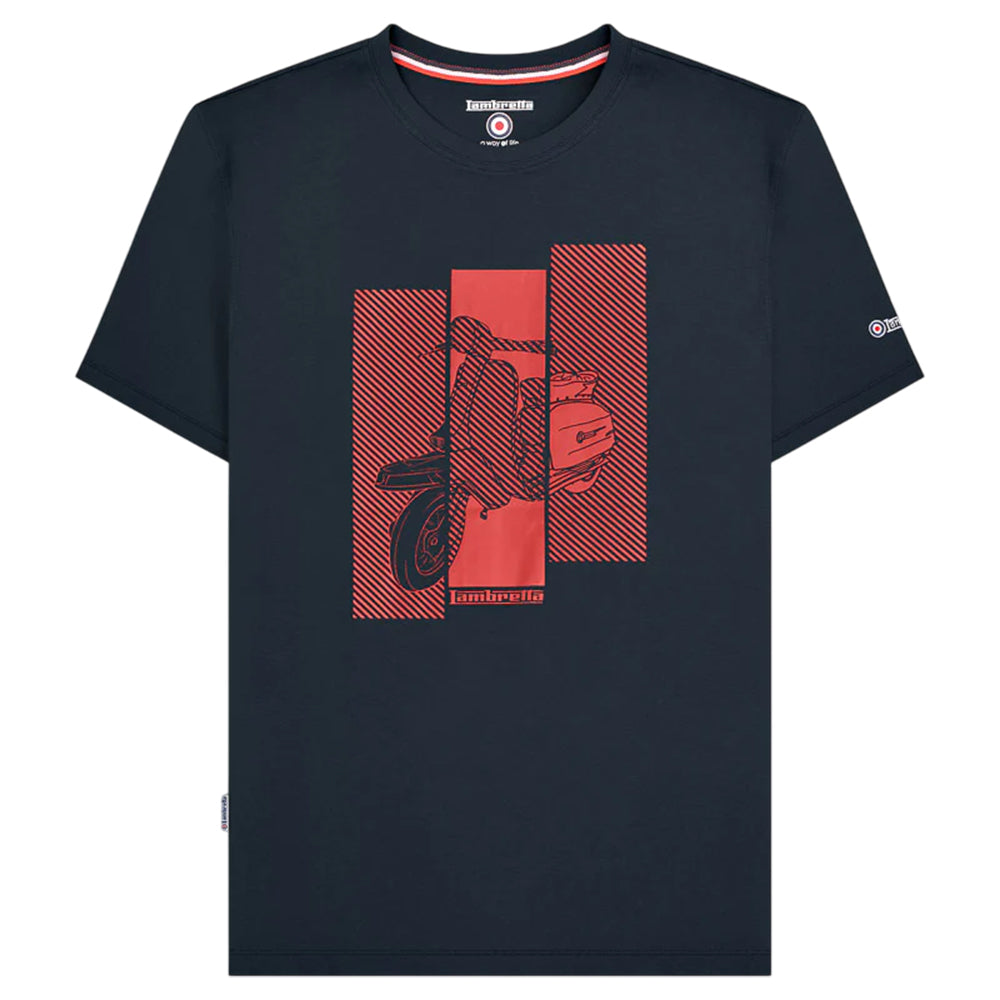 Navy - Front - Lambretta Mens Scooter T-Shirt