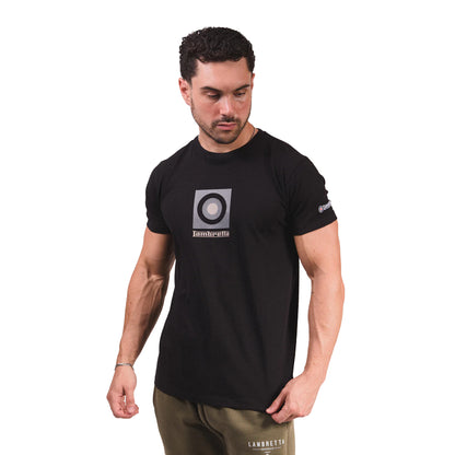 Black - Lifestyle - Lambretta Mens Box Logo T-Shirt