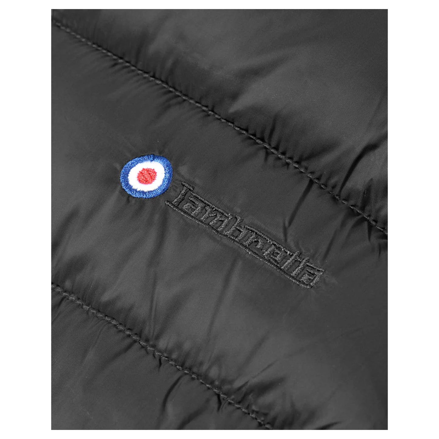 Black - Side - Lambretta Mens AW25 Hooded Puffer Jacket