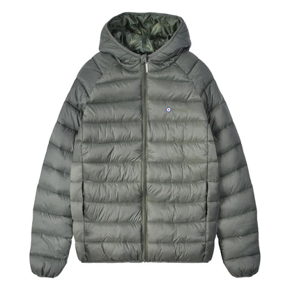Khaki Green - Front - Lambretta Mens AW25 Hooded Puffer Jacket