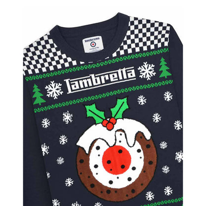 Navy - Side - Lambretta Mens AW25 Target Christmas Jumper