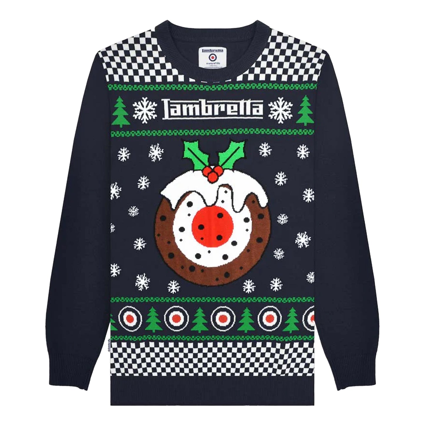 Navy - Front - Lambretta Mens AW25 Target Christmas Jumper