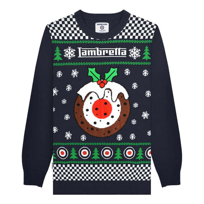Navy - Front - Lambretta Mens AW25 Target Christmas Jumper