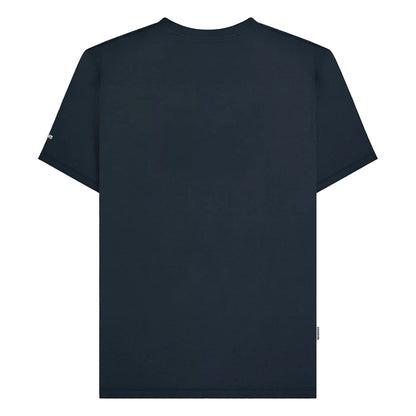 Navy - Back - Lambretta Mens Chest Stripe T-Shirt
