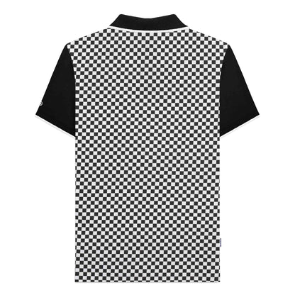 Stone - Back - Lambretta Mens AW25 Checked Polo Shirt