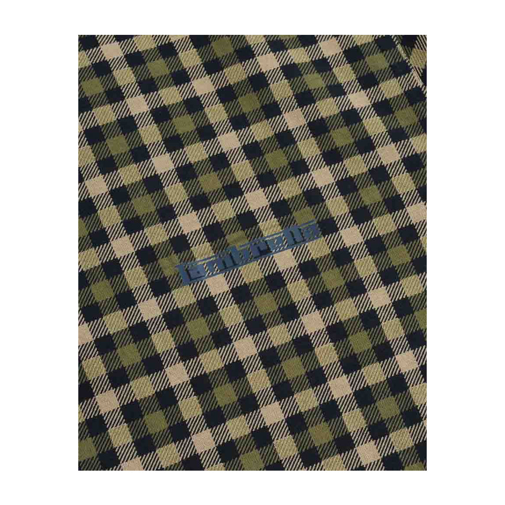 Navy - Side - Lambretta Mens AW25 Checked Polo Shirt