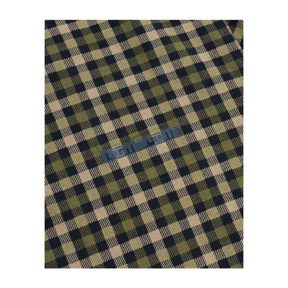 Navy - Side - Lambretta Mens AW25 Checked Polo Shirt