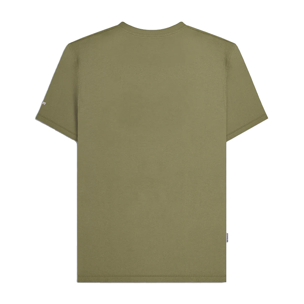 Khaki Green - Back - Lambretta Mens AW25 Track T-Shirt