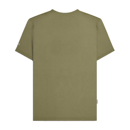 Khaki Green - Back - Lambretta Mens AW25 Track T-Shirt