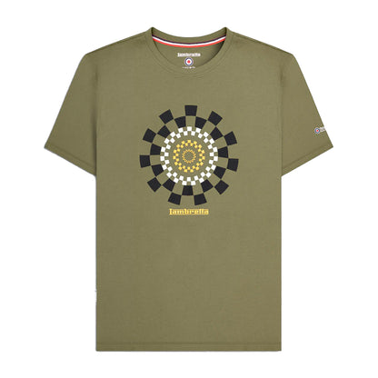 Khaki Green - Front - Lambretta Mens AW25 Track T-Shirt