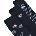 Navy-Sky Blue - Back - Lambretta Mens Assorted Designs Socks