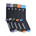Navy-Multicoloured - Front - Lambretta Mens Contrast Socks (Pack of 5)
