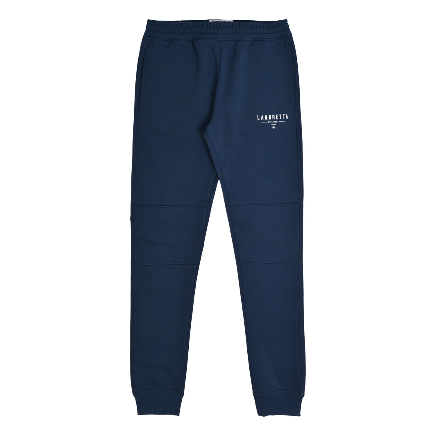Navy - Front - Lambretta Mens Logo Slim Leg Jogging Bottoms