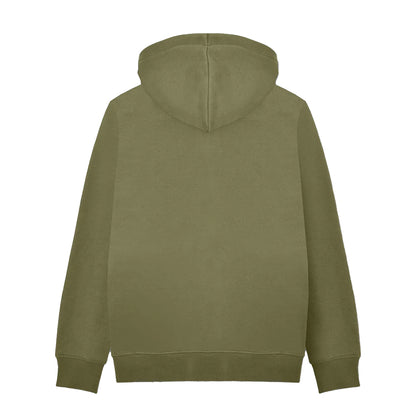 Khaki Green - Back - Lambretta Mens AW25 Striped Hoodie