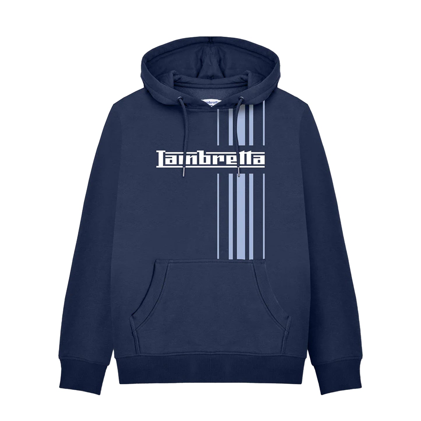 Navy - Front - Lambretta Mens AW25 Striped Hoodie