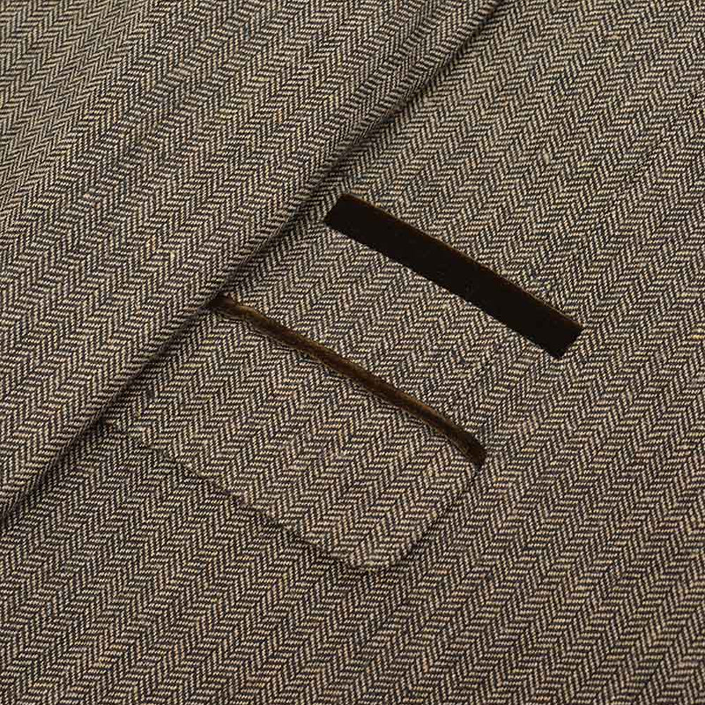 Brown - Pack Shot - Lambretta Mens Morgan Herringbone Blazer