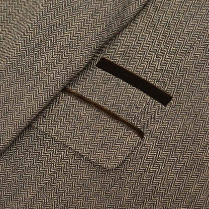 Brown - Pack Shot - Lambretta Mens Morgan Herringbone Blazer