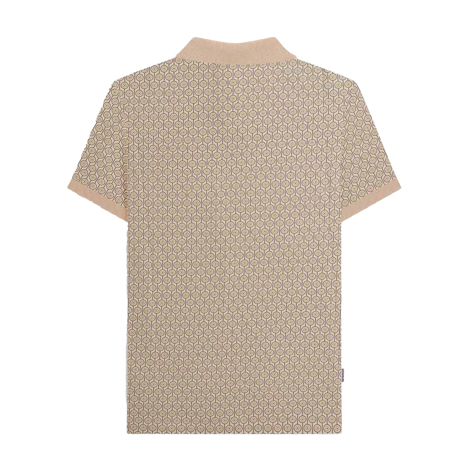 Stone - Back - Lambretta Mens Geometric Circle Big & Tall Polo Shirt