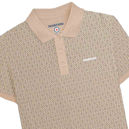 Stone - Side - Lambretta Mens Geometric Circle Big & Tall Polo Shirt