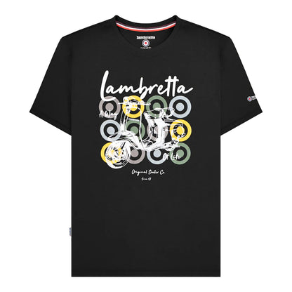 Black - Front - Lambretta Mens Scooter Brand Big & Tall T-Shirt