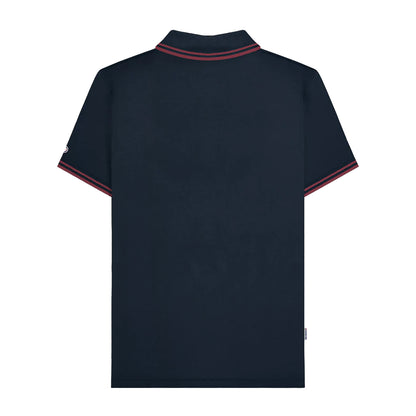 Dark Navy-Burgundy - Back - Lambretta Mens Tipped Big & Tall Polo Shirt
