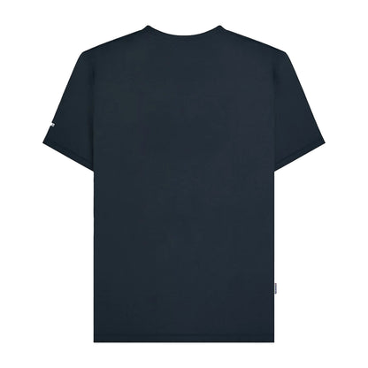Navy-White-Blue - Back - Lambretta Mens Racing Stripe Big & Tall T-Shirt