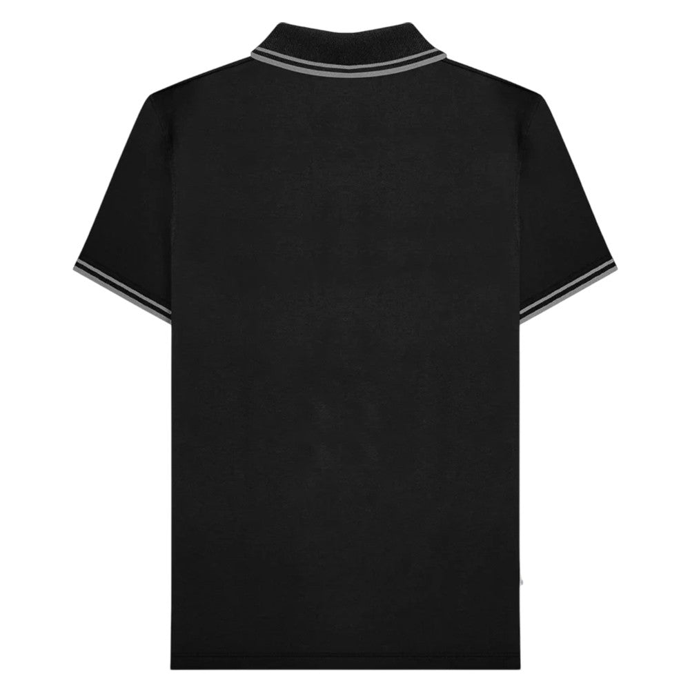Black-Iron - Back - Lambretta Mens Houndstooth Big & Tall Polo Shirt