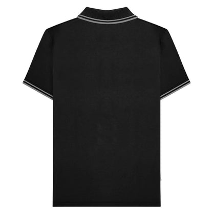 Black-Iron - Back - Lambretta Mens Houndstooth Big & Tall Polo Shirt