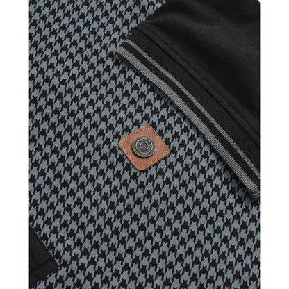 Black-Iron - Pack Shot - Lambretta Mens Houndstooth Big & Tall Polo Shirt