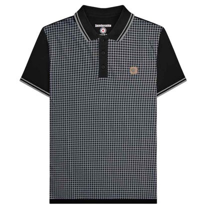 Black-Iron - Front - Lambretta Mens Houndstooth Big & Tall Polo Shirt