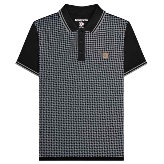 Black-Iron - Front - Lambretta Mens Houndstooth Big & Tall Polo Shirt